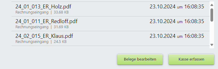 Liste hocheladene Belege